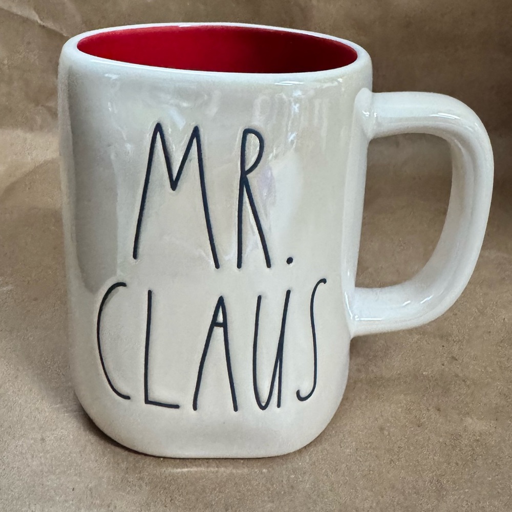 Rae Dunn Mr Claus Iridescent Holiday Mug. 16 fl oz.